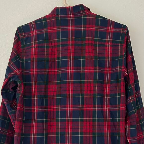 Lauren Ralph Lauren plaid button up ruffle front cotton academia preppy fall M - Picture 10 of 13